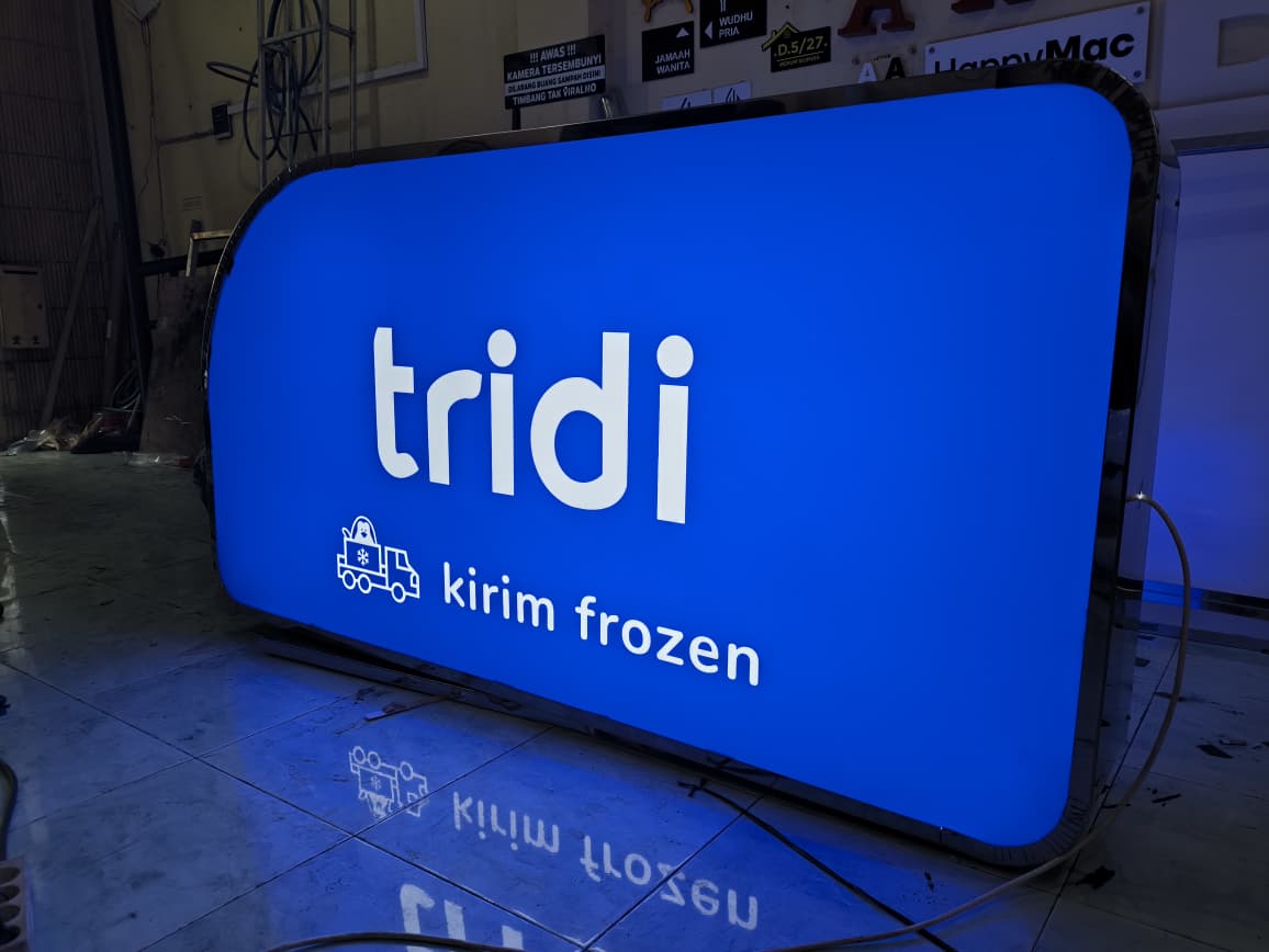 Neonbox Kotak Akrilik + Rangka - 2 sisi (UKURAN BESAR)