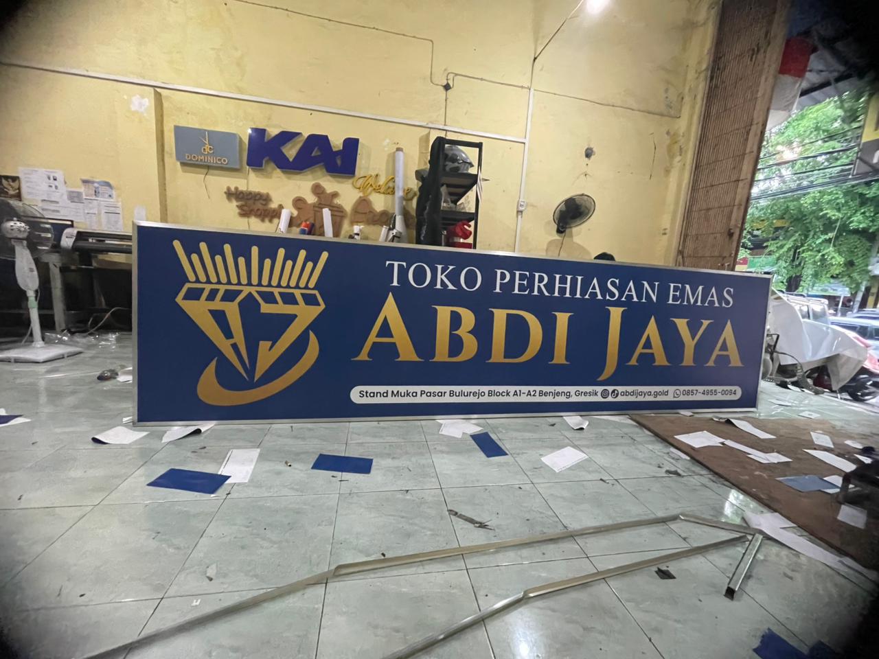 Papan Nama Banner Rangka Besi 